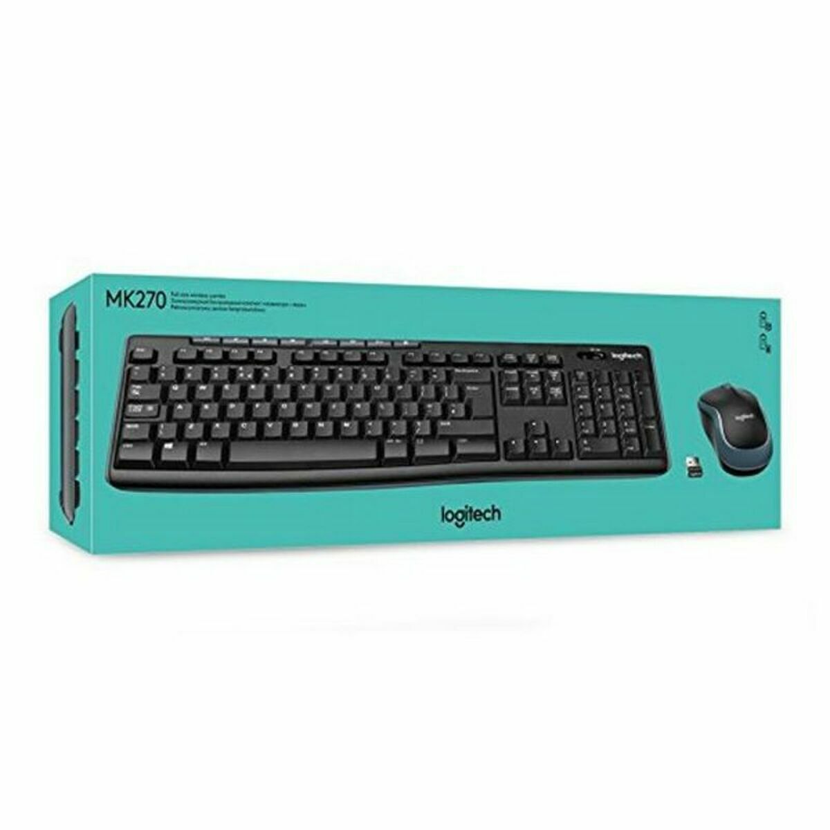 Keyboard and Wireless Mouse Logitech MK270 Black Spanish Qwerty QWERTY